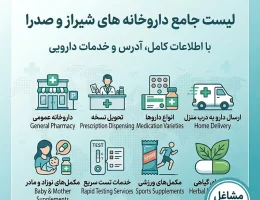 لیست جامع داروخانه های شیراز و صدرا-مشاغل شیراز